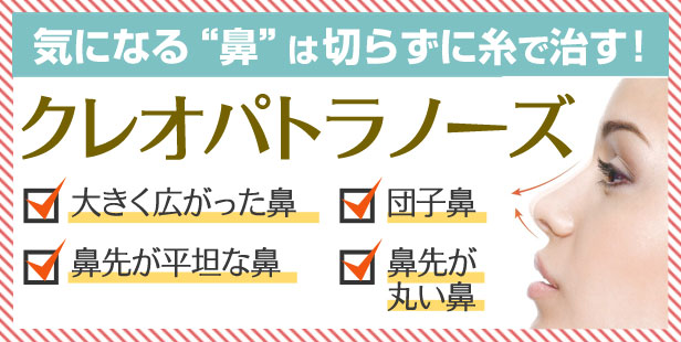 切らない鼻整形 クレオパトラノーズ シンシアガーデンクリニック高崎院 切らない鼻整形 クレオパトラノーズ シンシアガーデンクリニック高崎院